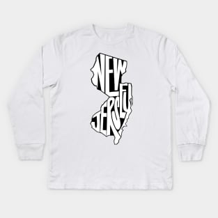 New Jersey - black Kids Long Sleeve T-Shirt